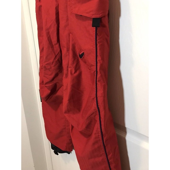 Women's NIKE ACG Snow Pants, Size 8-10, Red Orange with Blue Piping - Picture 14 of 16